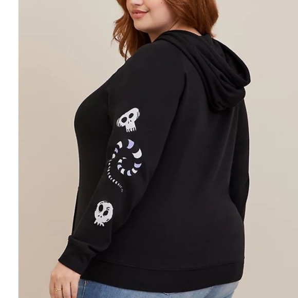TORRID NWT BEETLEJUICE COZY FLEECE HOODIE HALLOWEEN - Picture 3 of 7